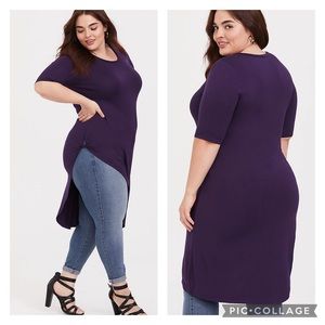 Torrid Purple Asymmetric Side Knot Tunic
